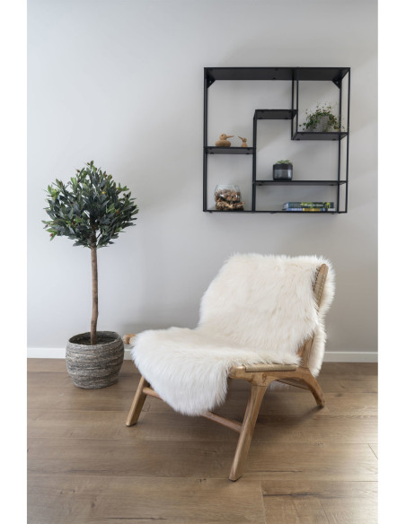 Grande Peau de mouton poils longs 60x180 Fausse fourrure Blanc ivoire Lambskin 