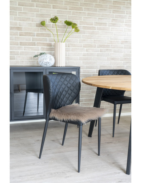 Coussin Peau de mouton poils longs Carré 40x40 Fausse fourrure Marron clair Lambskin 