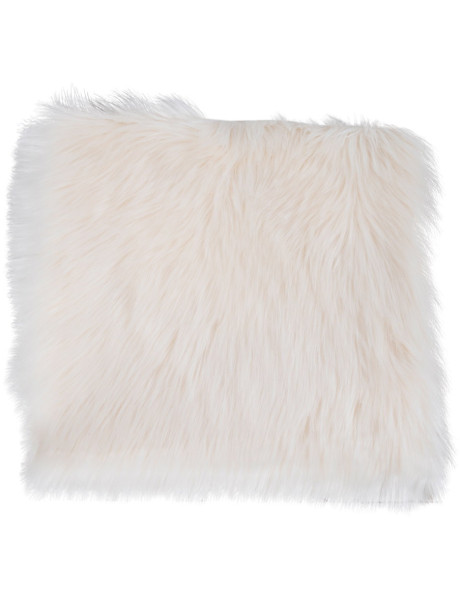 Coussin Peau de mouton poils longs Carré 40x40 Fausse fourrure Blanc ivoire Lambskin 