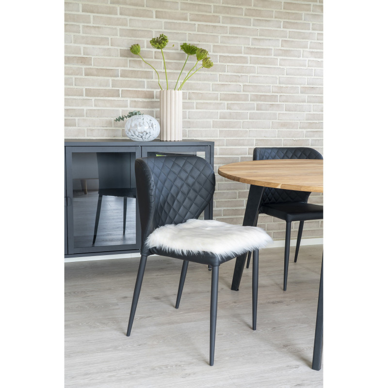 Coussin Peau de mouton poils longs Carré 40x40 Fausse fourrure Blanc ivoire Lambskin 