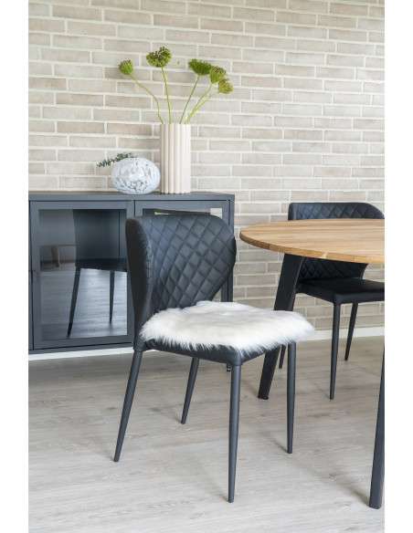 Coussin Peau de mouton poils longs Carré 40x40 Fausse fourrure Blanc ivoire Lambskin 