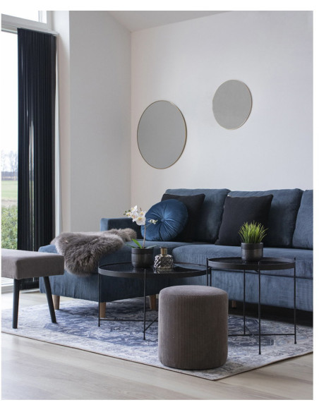 Miroir mural moderne Rond 60x60 Métal Doré Effet laiton Jersey House Nordic - 3