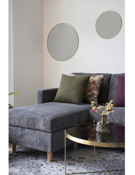 Miroir mural moderne Rond 60x60 Métal Doré Effet laiton Jersey House Nordic - 5