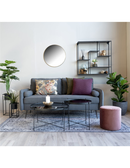 Miroir mural moderne Rond 60x60 Métal Doré Effet laiton Jersey House Nordic - 6
