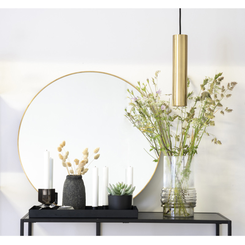 Miroir mural moderne Rond 60x60 Métal Doré Effet laiton Jersey House Nordic - 7