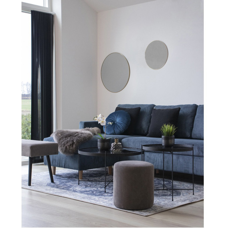 Miroir mural moderne Rond 40x40 Métal Doré Effet laiton Jersey House Nordic - 3