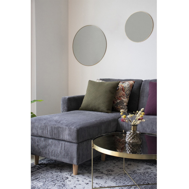 Miroir mural moderne Rond 40x40 Métal Doré Effet laiton Jersey House Nordic - 4