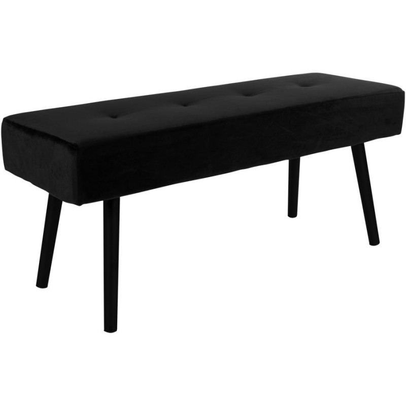 Banquette moderne capitonnée 2 places Velours Noir Métal Noir Skiby 