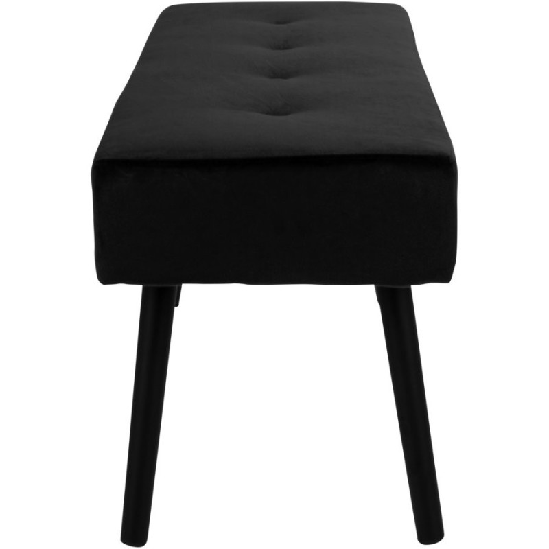Banquette moderne capitonnée 2 places Velours Noir Métal Noir Skiby 