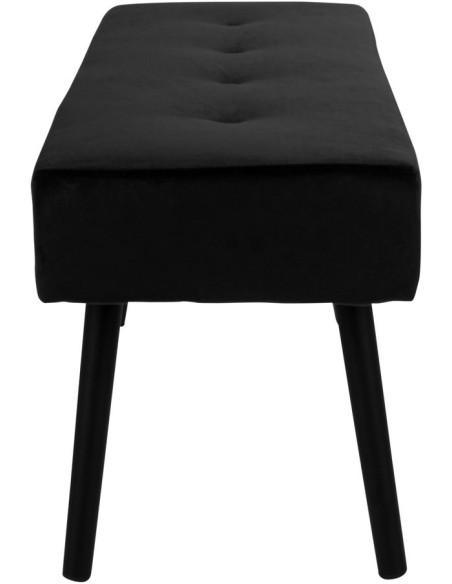 Banquette moderne capitonnée 2 places Velours Noir Métal Noir Skiby 