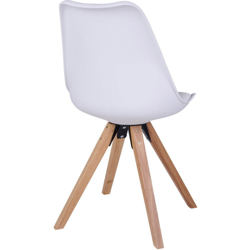 Chaise scandinave Polyuréthane Plastique résistant Blanc Bois d'hévéa Naturel Bergen (Lot de 2) House Nordic - 3