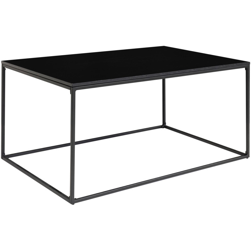 Table basse moderne Rectangulaire Métal Panneau de particules Feuille de mélamine Noir Vita 