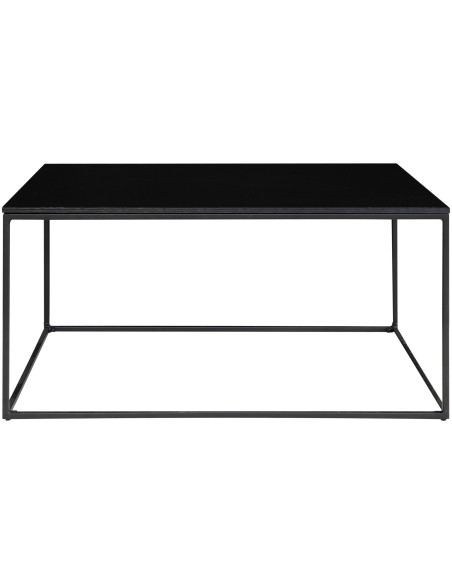 Table basse moderne Rectangulaire Métal Panneau de particules Feuille de mélamine Noir Vita 