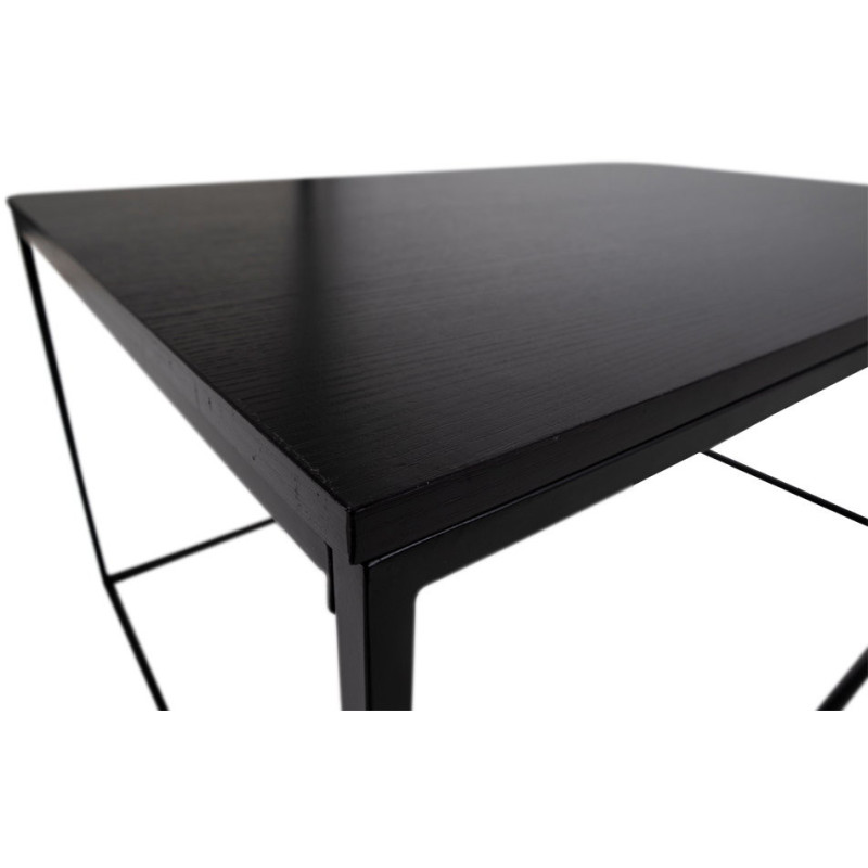 Table basse moderne Rectangulaire Métal Panneau de particules Feuille de mélamine Noir Vita 