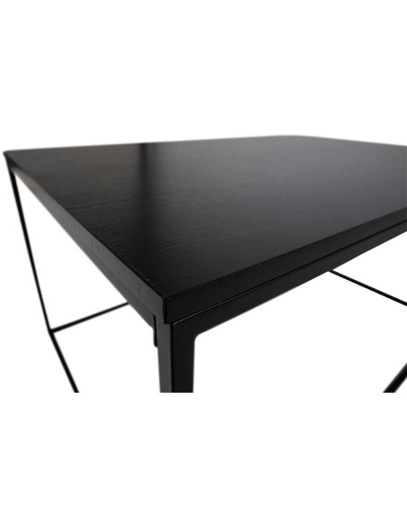 Table basse moderne Rectangulaire Métal Panneau de particules Feuille de mélamine Noir Vita 