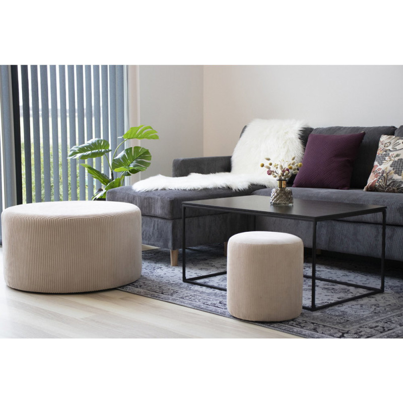 Table basse moderne Rectangulaire Métal Panneau de particules Feuille de mélamine Noir Vita 