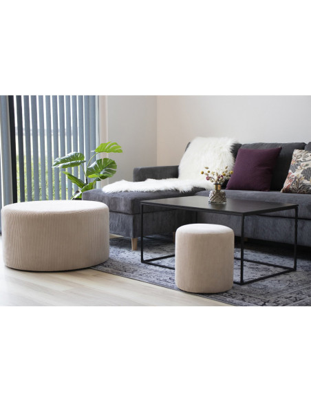Table basse moderne Rectangulaire Métal Panneau de particules Feuille de mélamine Noir Vita 