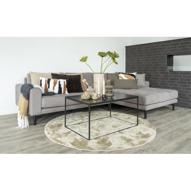 Table basse moderne Rectangulaire Métal Panneau de particules Feuille de mélamine Noir Vita 