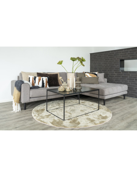 Table basse moderne Rectangulaire Métal Panneau de particules Feuille de mélamine Noir Vita 