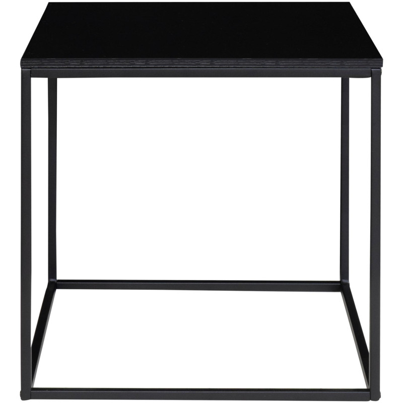 Table d'appoint moderne Carrée Métal Panneau de particules Feuille de mélamine Noir Vita 