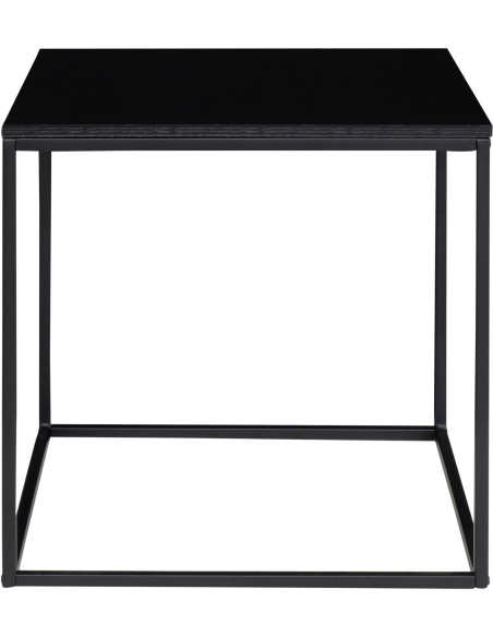 Table d'appoint moderne Carrée Métal Panneau de particules Feuille de mélamine Noir Vita 