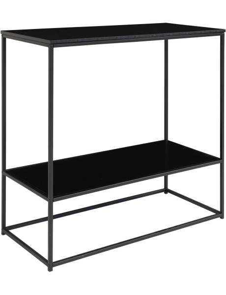 Console moderne Rectangulaire 1 étagère Métal Panneau de particules Feuille de mélamine Noir Vita 