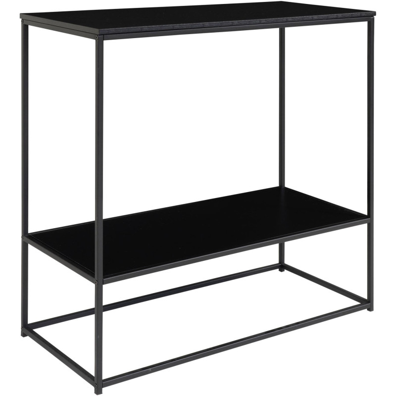 Console moderne Rectangulaire 1 étagère Métal Panneau de particules Feuille de mélamine Noir Vita 
