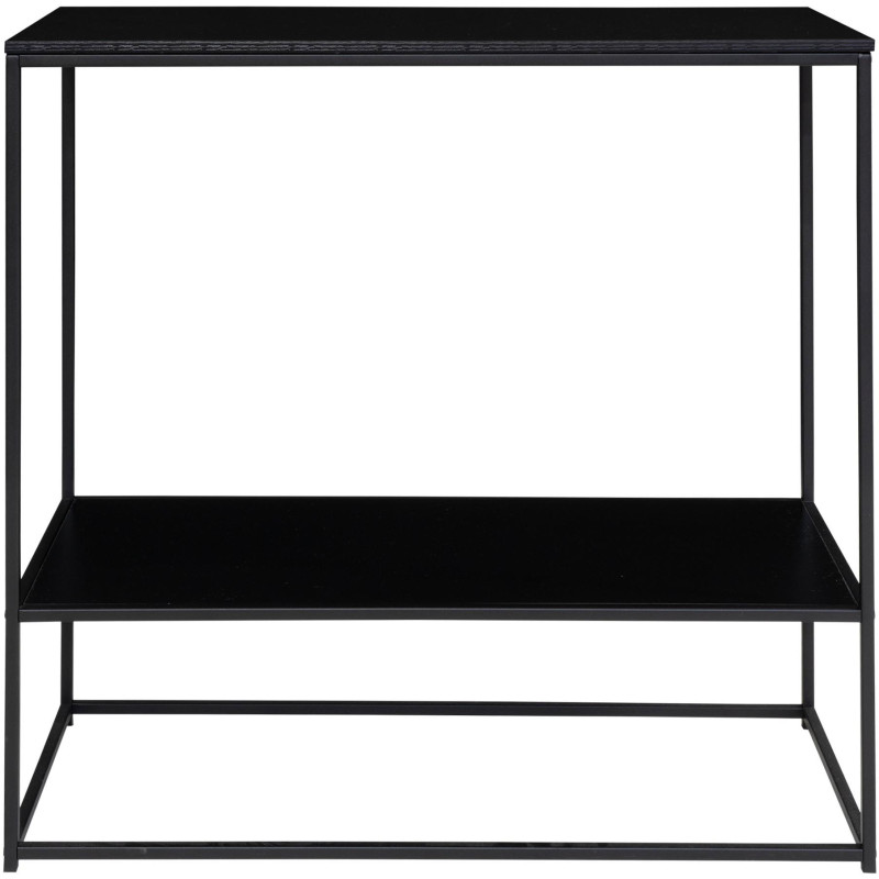 Console moderne Rectangulaire 1 étagère Métal Panneau de particules Feuille de mélamine Noir Vita 