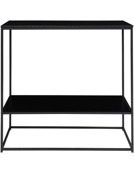Console moderne Rectangulaire 1 étagère Métal Panneau de particules Feuille de mélamine Noir Vita 