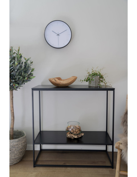 Console moderne Rectangulaire 1 étagère Métal Panneau de particules Feuille de mélamine Noir Vita 