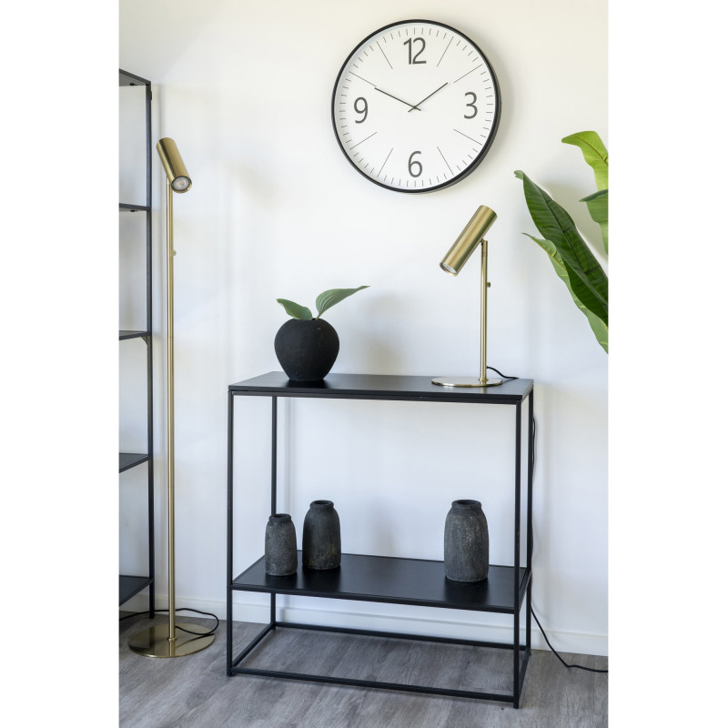 Console moderne Rectangulaire 1 étagère Métal Panneau de particules Feuille de mélamine Noir Vita 