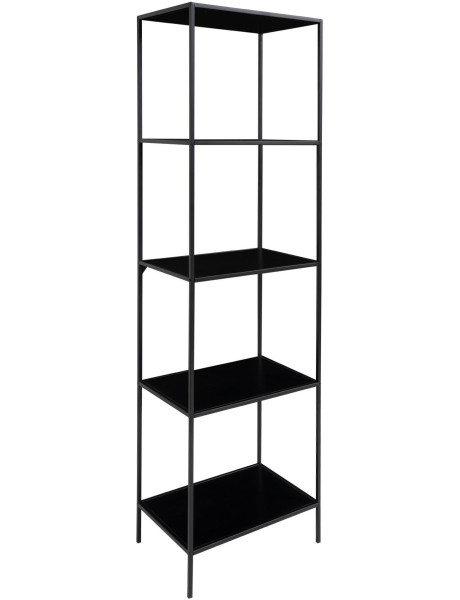 Étagère moderne 5 niveaux Métal Panneau de particules Feuille de mélamine Noir Vita 
