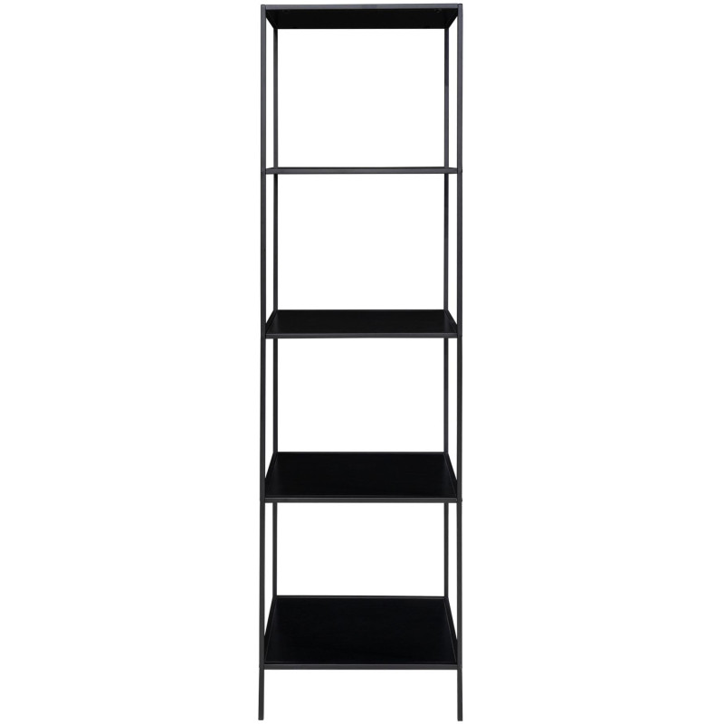Étagère moderne 5 niveaux Métal Panneau de particules Feuille de mélamine Noir Vita 