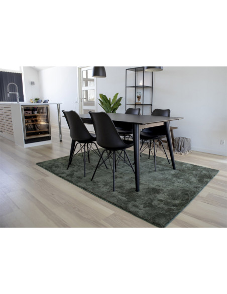 Chaise moderne Plastique moulé Polyuréthane Métal Noir Oslo (Lot de 2) 