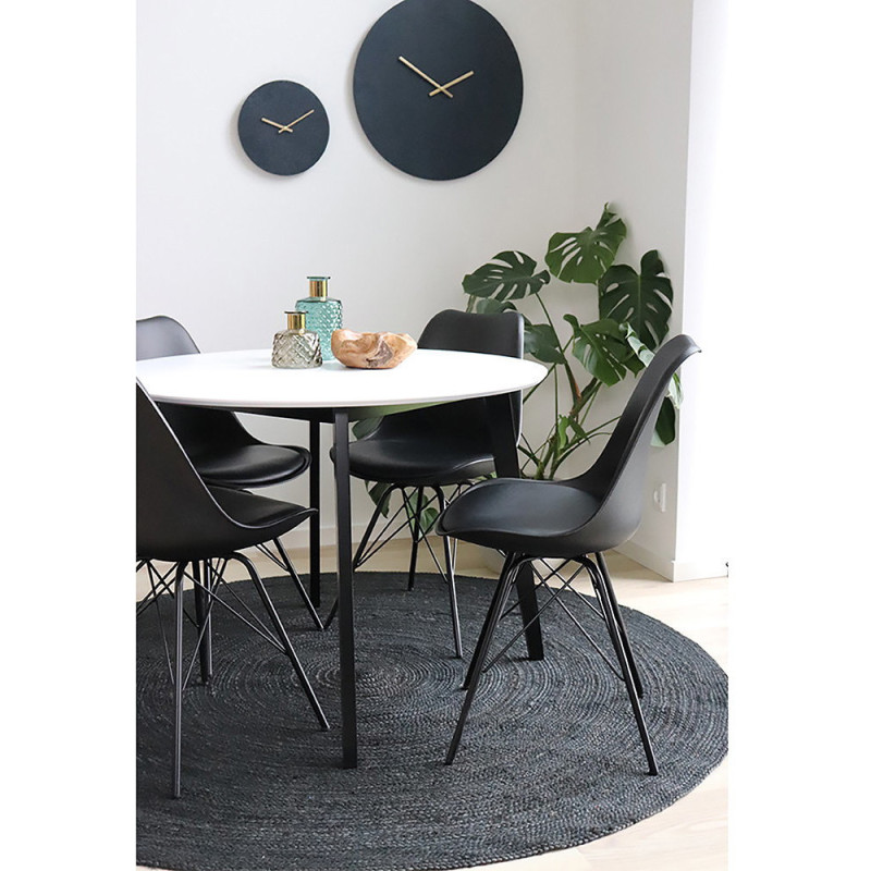 Chaise moderne Plastique moulé Polyuréthane Métal Noir Oslo (Lot de 2) 