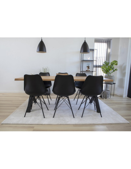 Chaise moderne Plastique moulé Polyuréthane Métal Noir Oslo (Lot de 2) 