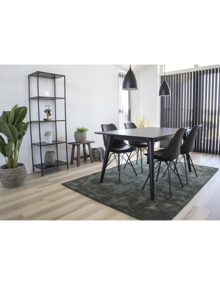 Chaise moderne Plastique moulé Polyuréthane Métal Noir Oslo (Lot de 2) 