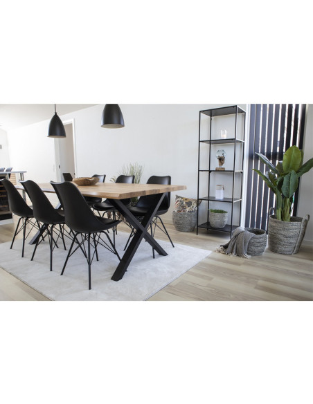 Chaise moderne Plastique moulé Polyuréthane Métal Noir Oslo (Lot de 2) 