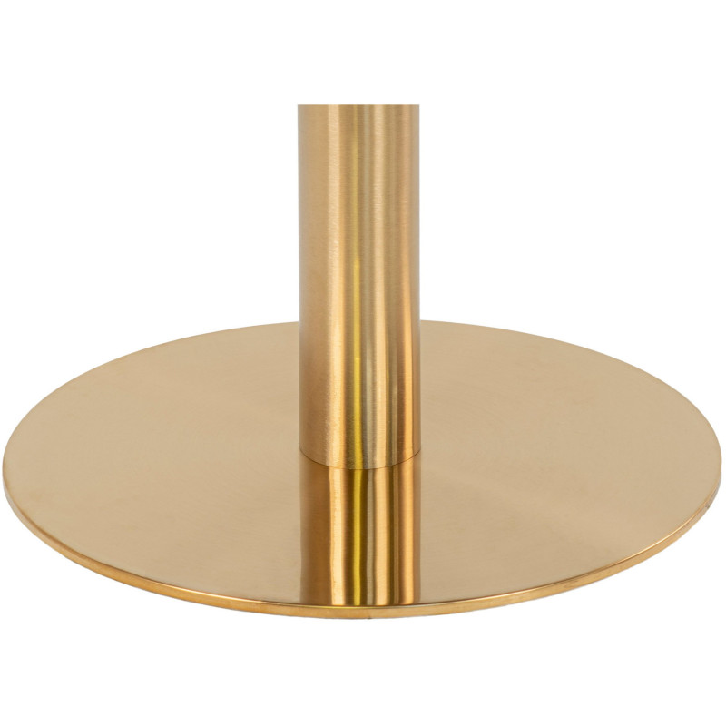 Table à manger moderne Ronde 2 personnes Bois MDF Blanc Effet marbre Métal Doré Effet laiton Bolzano 