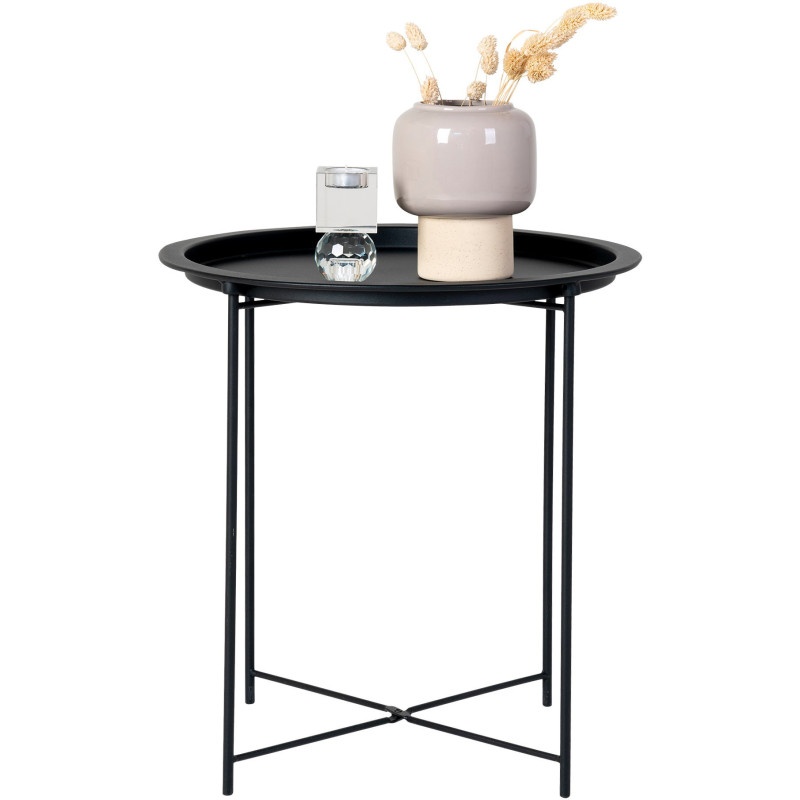 Table d'appoint moderne Ronde Métal Noir Bastia 