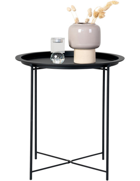 Table d'appoint moderne Ronde Métal Noir Bastia 
