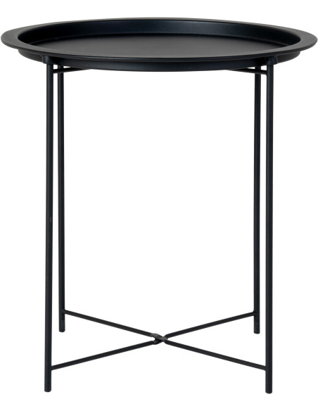 Table d'appoint moderne Ronde Métal Noir Bastia 