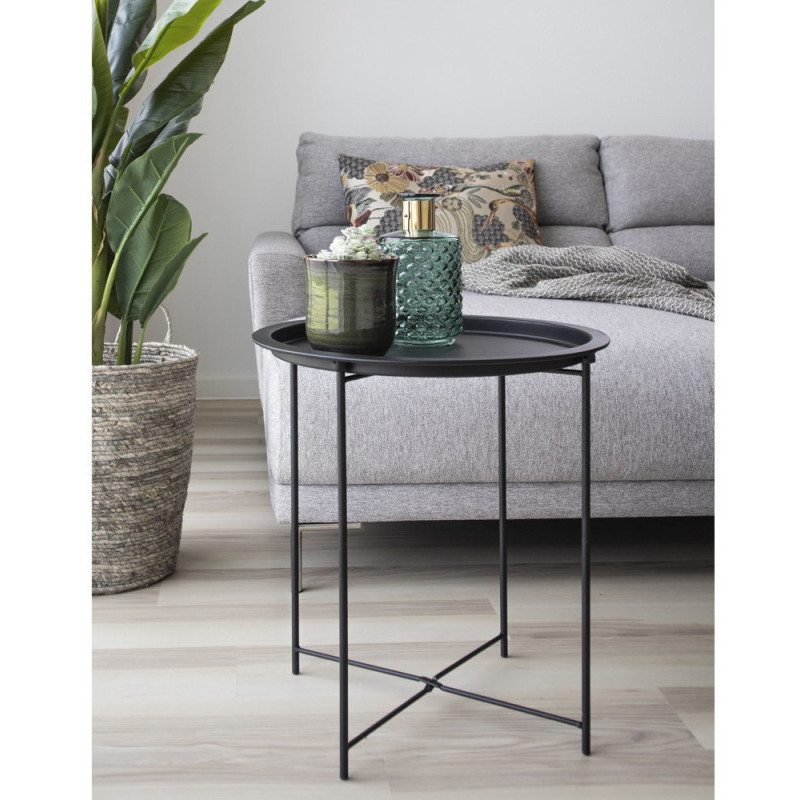 Table d'appoint moderne Ronde Métal Noir Bastia 