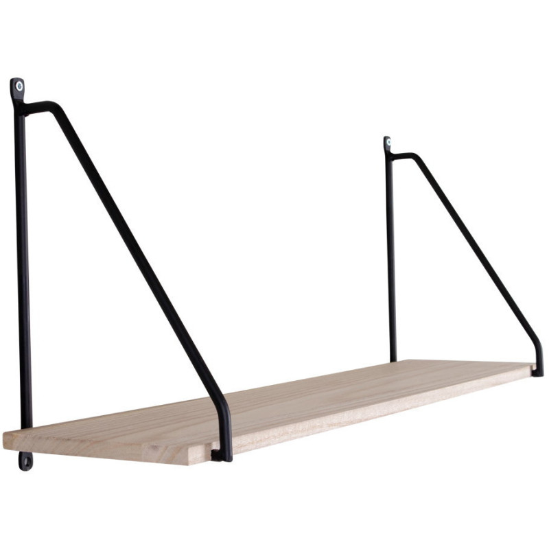 Étagère murale suspendue Bois Naturel Métal Noir Arnhem 