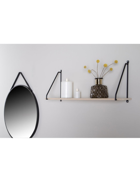 Étagère murale suspendue Bois Naturel Métal Noir Arnhem 