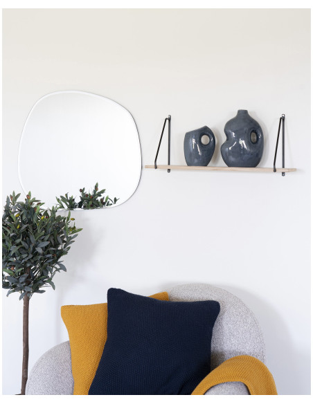 Étagère murale suspendue Bois Naturel Métal Noir Arnhem 