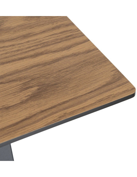 Table haute rectangulaire 138 x 50 x 100 cm noir naturel MDF métal Varcelo