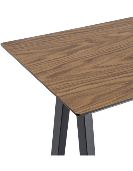Table haute rectangulaire 138 x 50 x 100 cm noir naturel MDF métal Varcelo