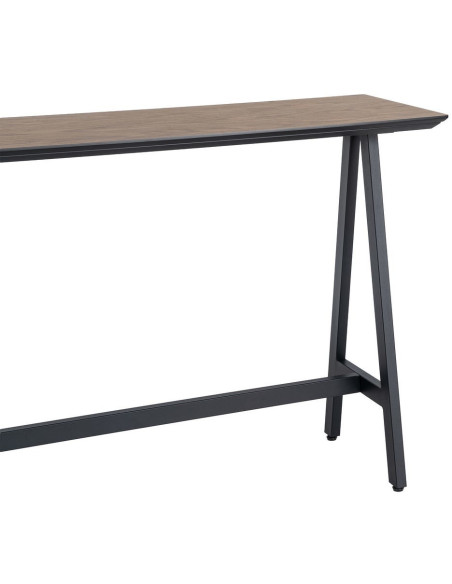 Table haute rectangulaire 138 x 50 x 100 cm noir naturel MDF métal Varcelo