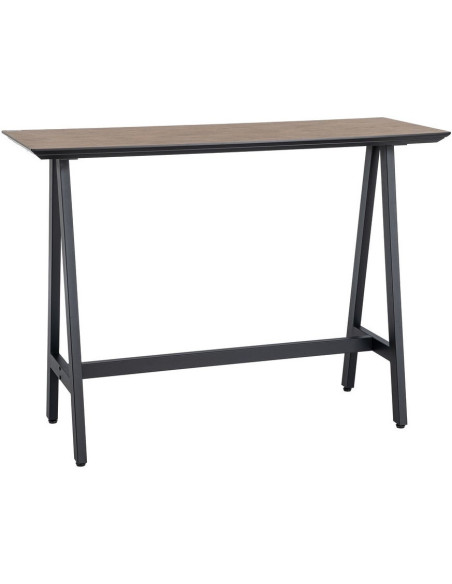 Table haute rectangulaire 138 x 50 x 100 cm noir naturel MDF métal Varcelo